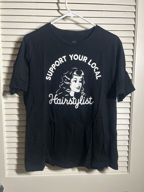 Suavecita Support Your Local Hairstylist Graphic Tee - Black & White